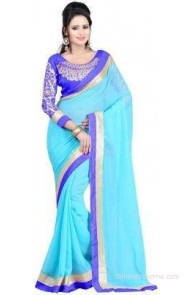 onlinefayda Embriodered Daily Wear Chiffon Sari